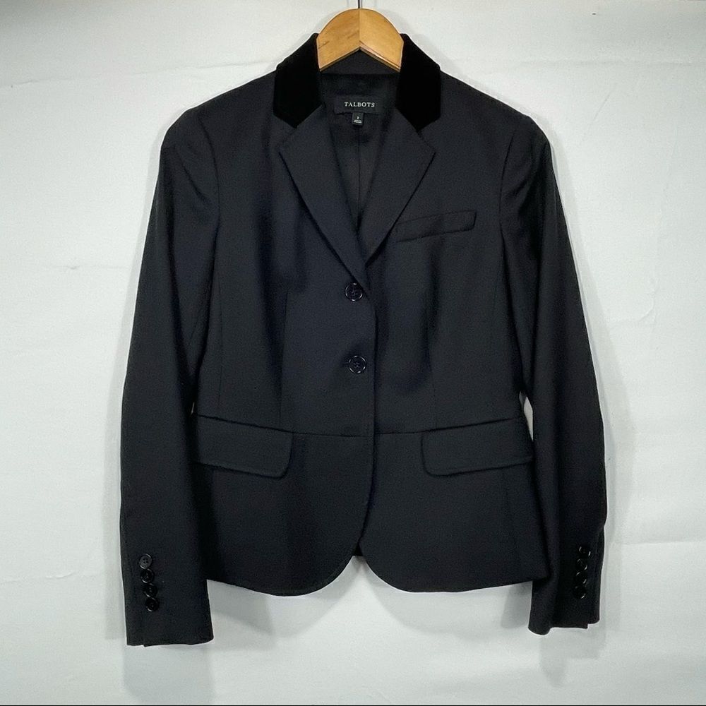 Talbots Black Button Up Blazer Jacket - image 6